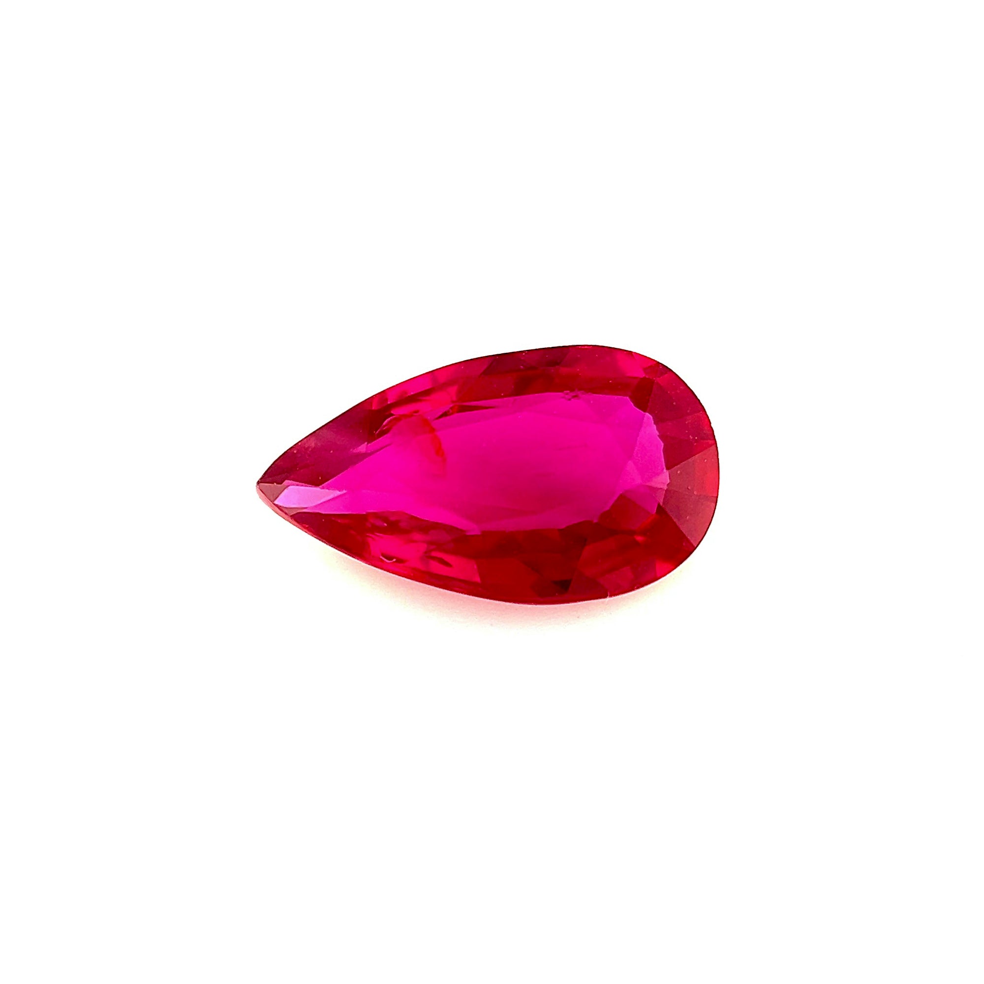 1.51Carat Natural Unheated Mozambique Ruby Gemstone Vivid Red Pear Shape Brilliant Luster Stone Almost Loupe Clean | Unheated Loose Stone