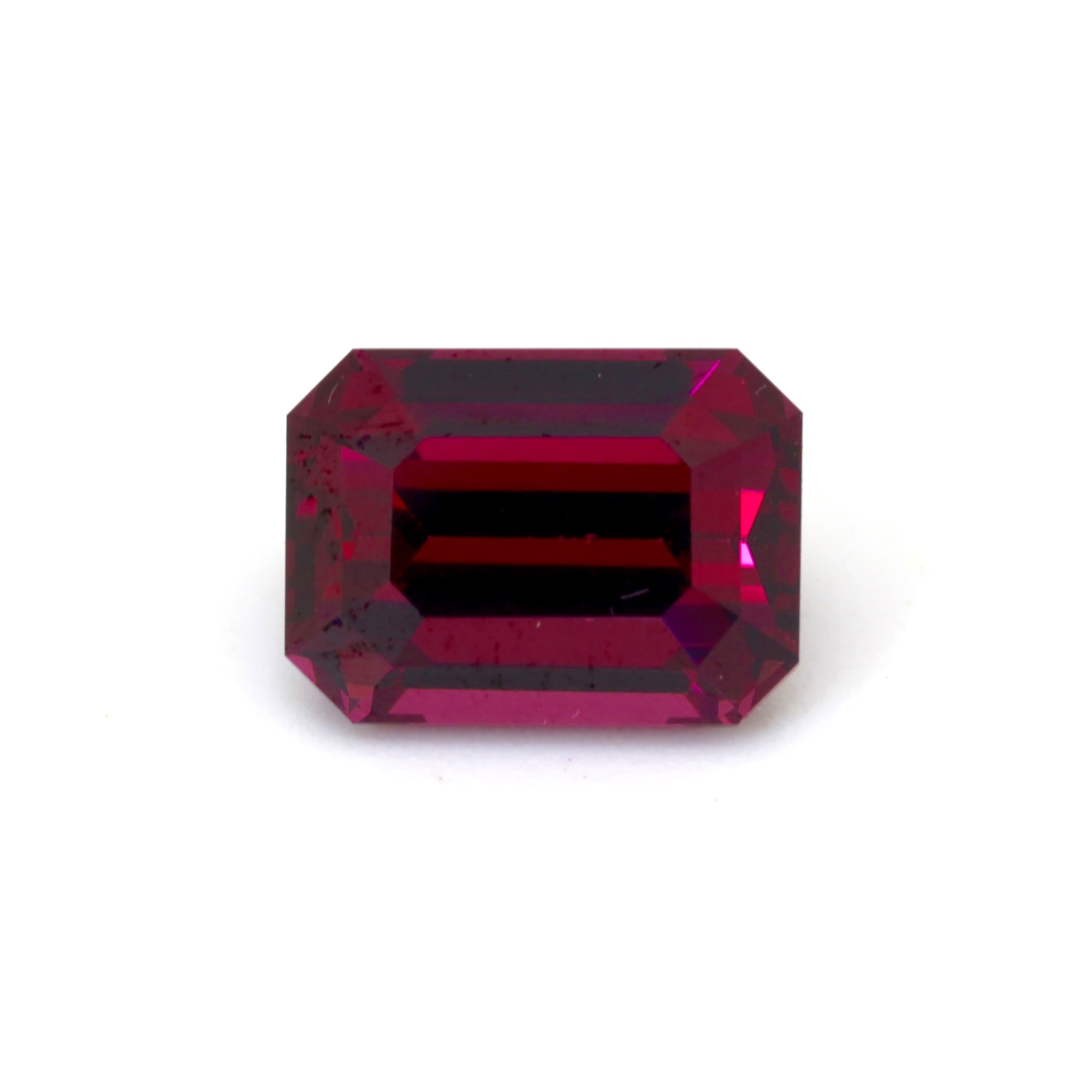 4.78Carat Natural Rhodolite Garnet Gemstone Emerald Cut Brilliant Luster Vibrant Purplish pink Loupe Clean TOP STONE | Unheated Loose Stone