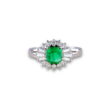 High Quality Platinum Ring with Emerald Gemstone & Diamond Studded CERTIFICATION PROVIDED/ Emerald Gem Engagement Ring/ Platinum ring/ Rings