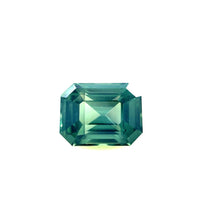 1.54Carat Natural Green Sapphire Gemstone Loupe Clean Emerald Cut Brilliant Luster for 14K White Gold Graduation Gift | Heated Loose Stone