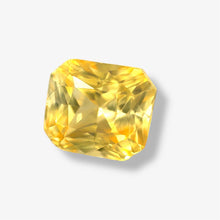 Loupe clean yellow sapphire radiant cut showing excellent brilliance and clarity