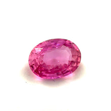 Padparadscha sapphire oval cut 1.55ct shown in daylight 