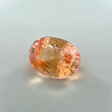 Certified 3.07 carat padparadscha sapphire slightly orangish pink color soft tone loupe Clean