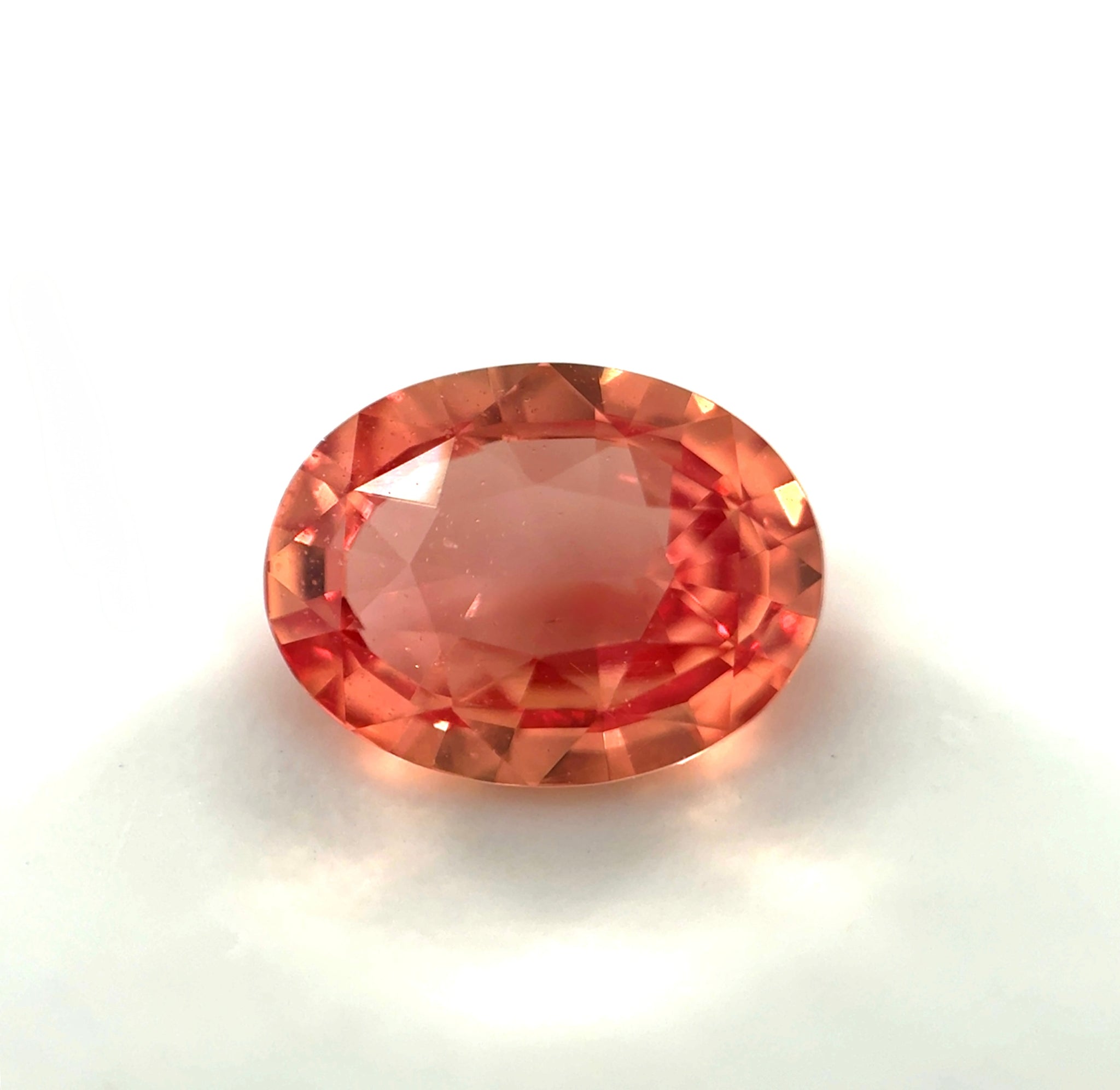 2.03 carat unheated Padparadscha sapphire oval cut sunset color natural gemstone