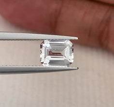 2.03 Carat Unheated White Sapphire: Emerald Cut Loupe Clean Colorless Natural Gemstone for Engagement Ring