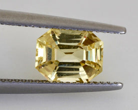 2.55Carat Natural Yellow Sapphire Emerald Cut Vivid Yellow Brilliant Luster Excellent Cutting | Unheated Loose Stone