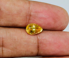3.03Carat Natural Yellow Sapphire Pear Cut Ultra Rare Golden Yellow Brilliant Luster Top Stone | Unheated Loose Stone