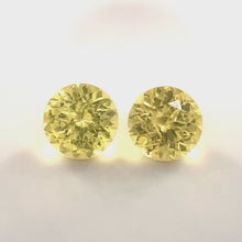 4.0mm Calibrated Round Cut Natural Yellow Sapphire Pair for 14k White Gold Earring Top Cutting & Luster Lemmon Yellow | Heated Loose Stone