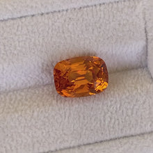 8.01Carat LOUPE CLEAN Natural Orange Sapphire Cushion Brilliant Luster 18k White Gold Pendant For her Anniversary | Heated Loose Stone