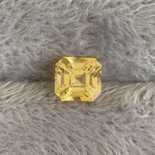 4.02Carat Natural Yellow Sapphire Ascher Cut Vivid Color 18k Yellow Gold Jewelry for Anniversary, White Gold Ring | Unheated Loose Stone