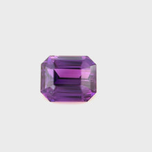 1.51 carat unheated vivid purple sapphire emerald cut natural daylight view