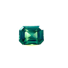 1.54Carat Natural Green Sapphire Gemstone Loupe Clean Emerald Cut Brilliant Luster for 14K White Gold Graduation Gift | Heated Loose Stone