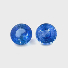 4.5mm 0.77Crt Calibrated Round Natural Blue Sapphire Gemstone Pair 18k Gold Diamond Earring for Occasions Excellent cut |Heated Loose Stone
