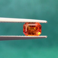 0.87Carat Natural Orange Sapphire Gemstone Emerald Cut