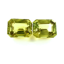 8.23Carat Natural Chrysoberyl Gemstone PAIR for Earring Emerald Cut Top Green Color Brilliant Luster Loupe Clean | Unheated Loose Stone